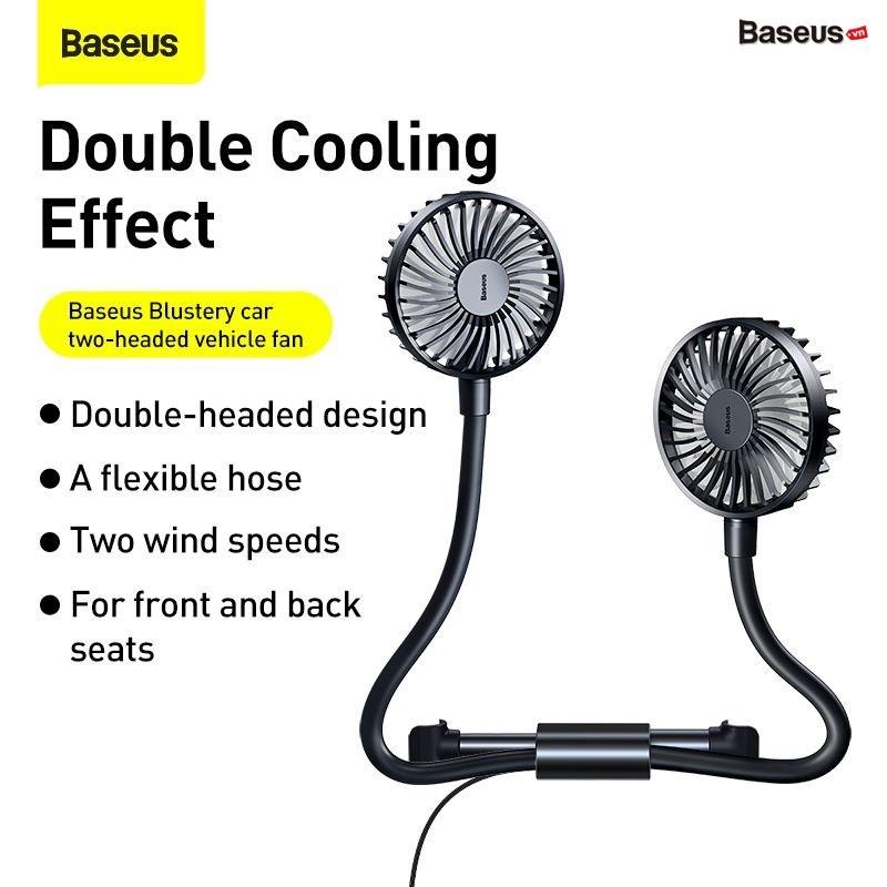 Quạt gió 2 đầu dùng trên xe ô tô Baseus Blustery car two-headed vehicle fan