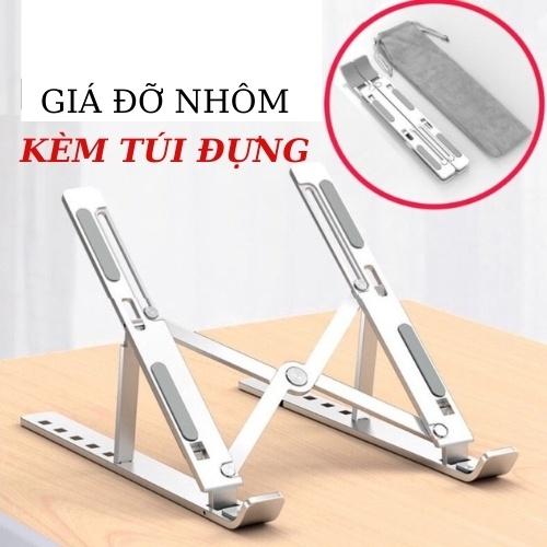 Giá đỡ ldành cho aptop, ipad, macbook, hợp kim nhôm, 7 nấc điều chỉnh độ cao