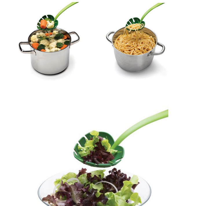 Muôi, vá vớt thức ăn hình chiếc lá xanh