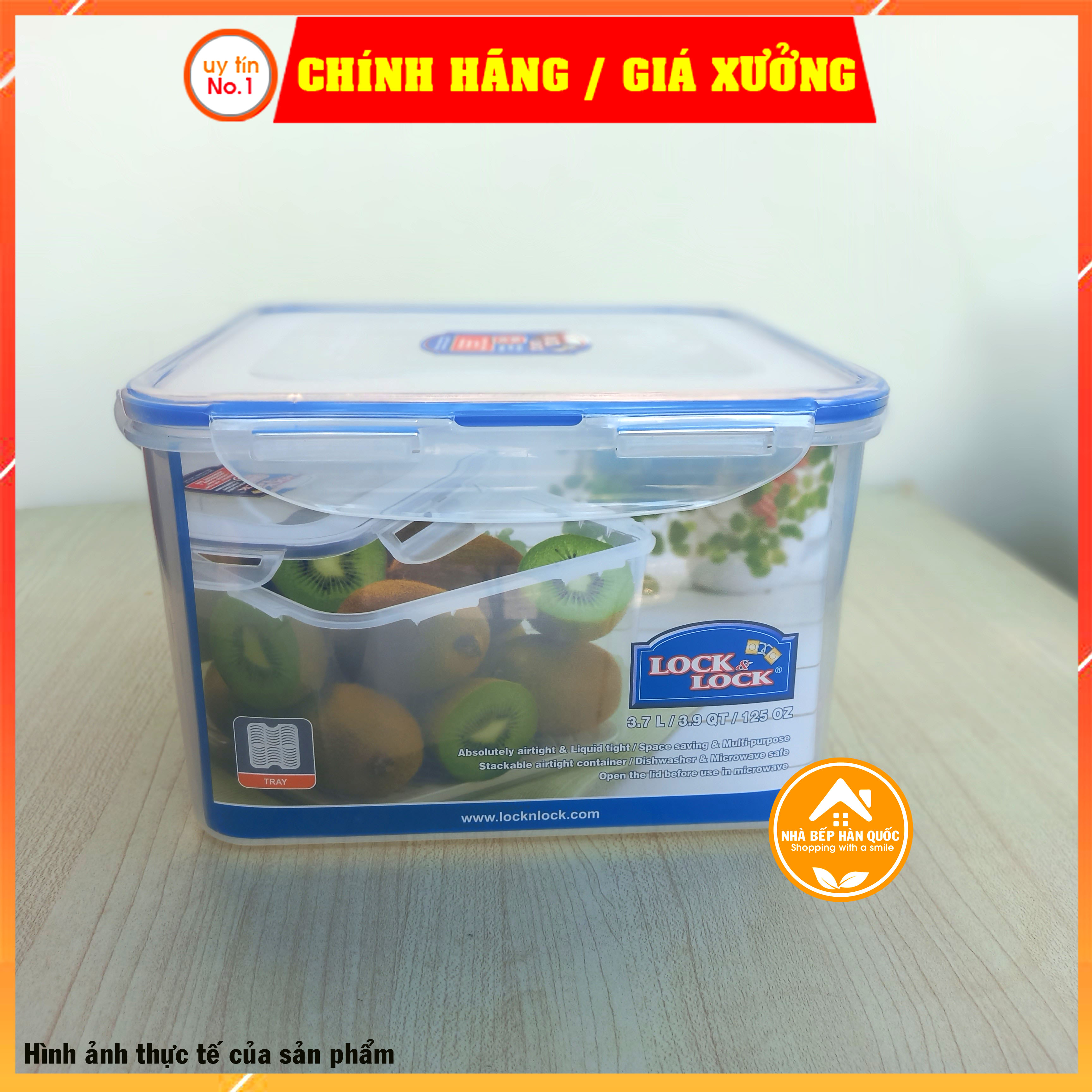 Hộp nhựa đựng thực phẩm, hộp bảo quản thực phẩm Lock&Lock HPL858D 3700ml