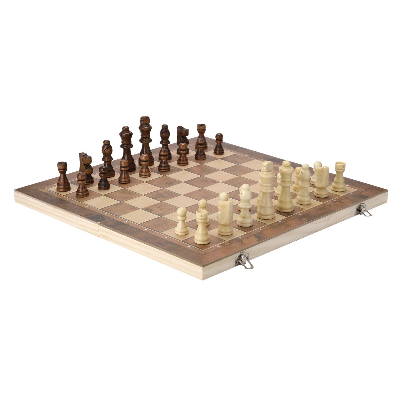 Bộ Đồ Chơi Cờ Vua Trí Tuệ 3 Trong 1 Bằng Gỗ Kiểu Dáng Sang Trọng Folding Chess Board