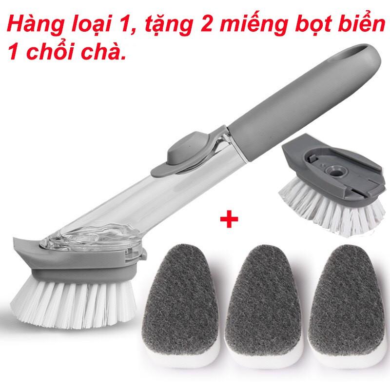 Dụng cụ cọ rửa đa năng - có bình chứa nước rửa , kèm đầu cọ - giúp bạn tiết kiệm tới 70% lượng nước rửa