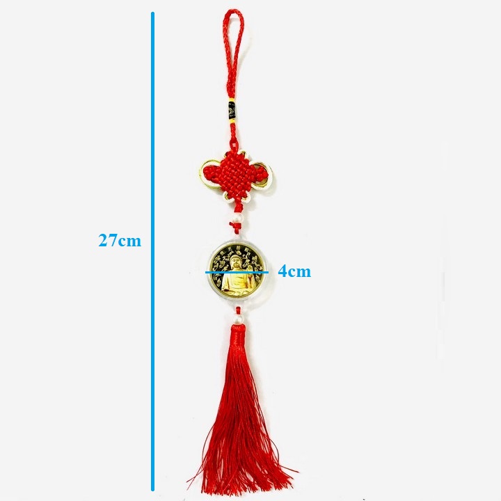 Dây treo xu Phật A Di Đà in màu, dùng để treo trong nhà, trên xe oto, dây treo xu màu đỏ hoặc vàng, giao màu ngẫu nhiên, giúp bảo vệ bình an, mang lại may mắn - TMT Collection - SP005199