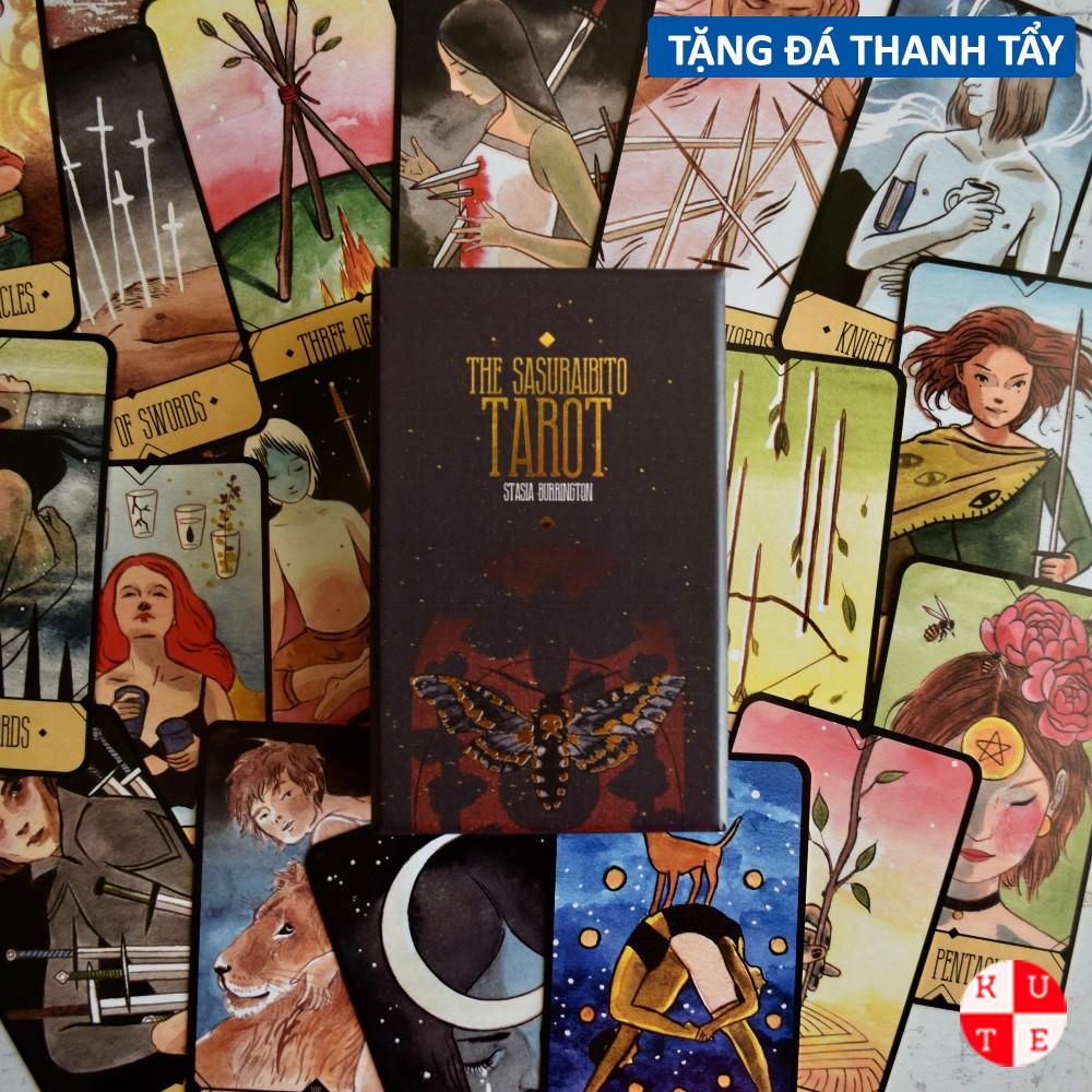 Bài Tarot The Sasuraibito Hộp Cứng Cao Cấp 78 Lá Bài Mạ Vàng Size Gốc Tặng Đá Thanh Tẩy