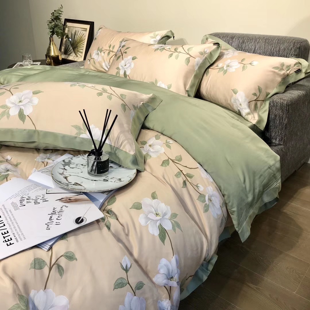 Bộ ga gối lụa TENCEL 60S hoạ tiết