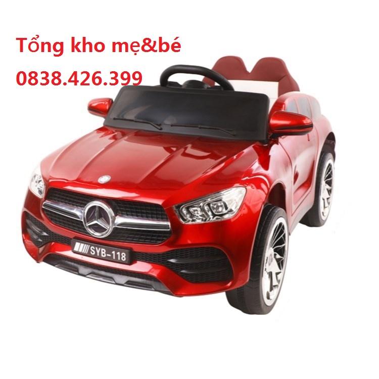 Xe ô tô điện đạp ga MERCEDES SYB-118 thể thao cho bé 4 động cơ kết nối USB/Bluetooth ghế ngồi rộng