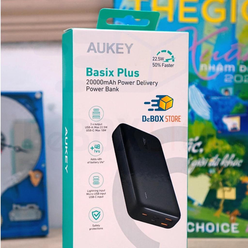 Pin Sạc dự phòng Aukey PB-N74S Basix Plus 20000mAh SCP 22.5W PD/QC 3.0 - Hàng Chính Hãng