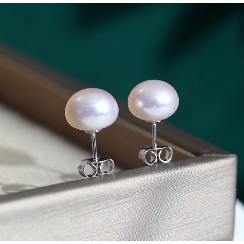 Đôi Bông Tai Hạt Nụ Trắng 9 Ly Dễ Thương - Trường Thịnh Ngọc Trai