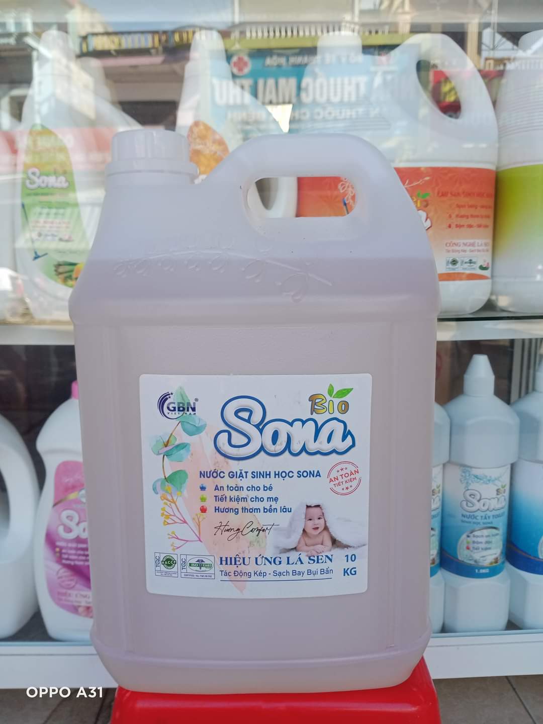 Nước giặt sinh học SONA 10kg giặt xả quần áo 2 trong 1 lưu hương suốt 24h 100% organic