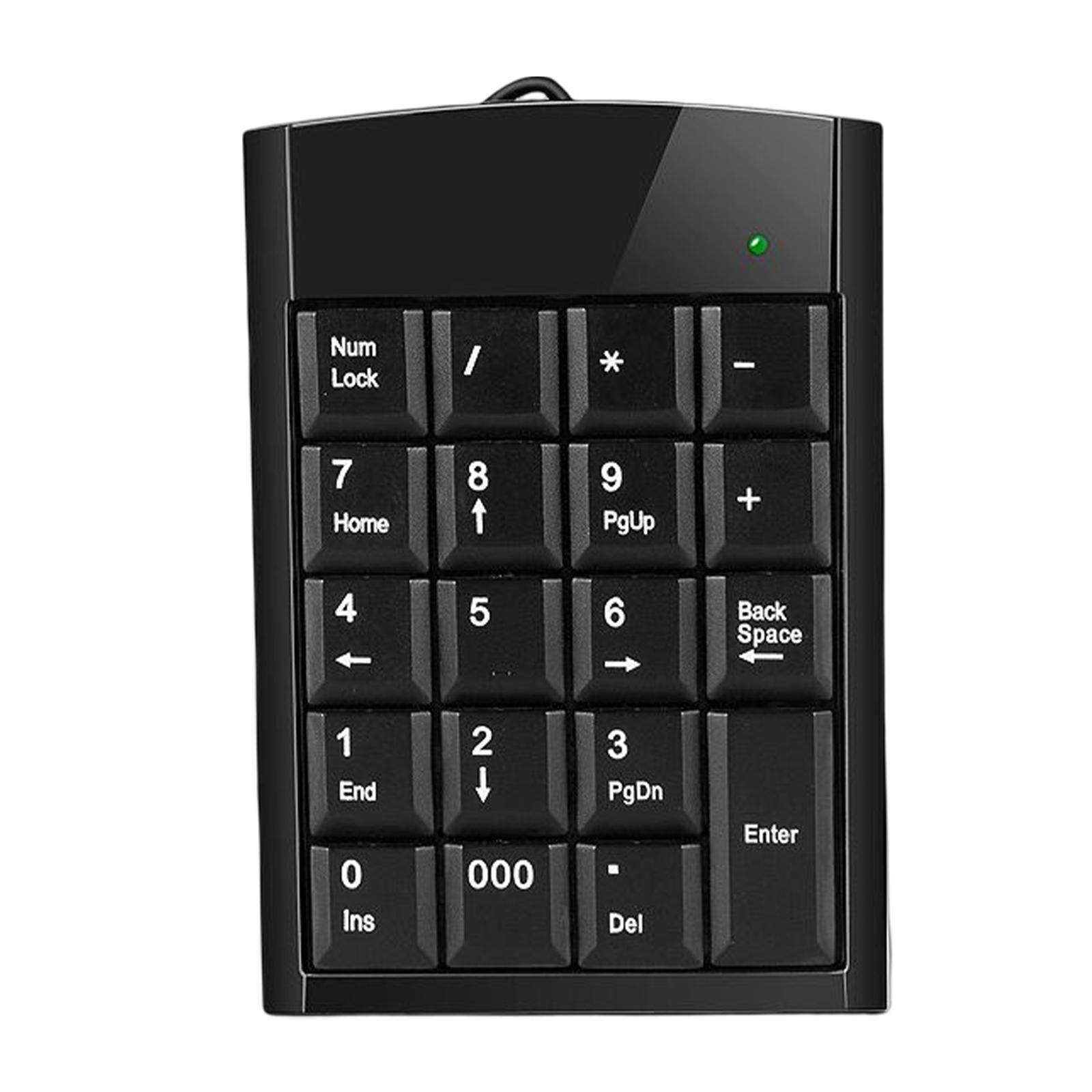USB Wired Number Pad 19 Key Comfortable for PC Accounting Teller