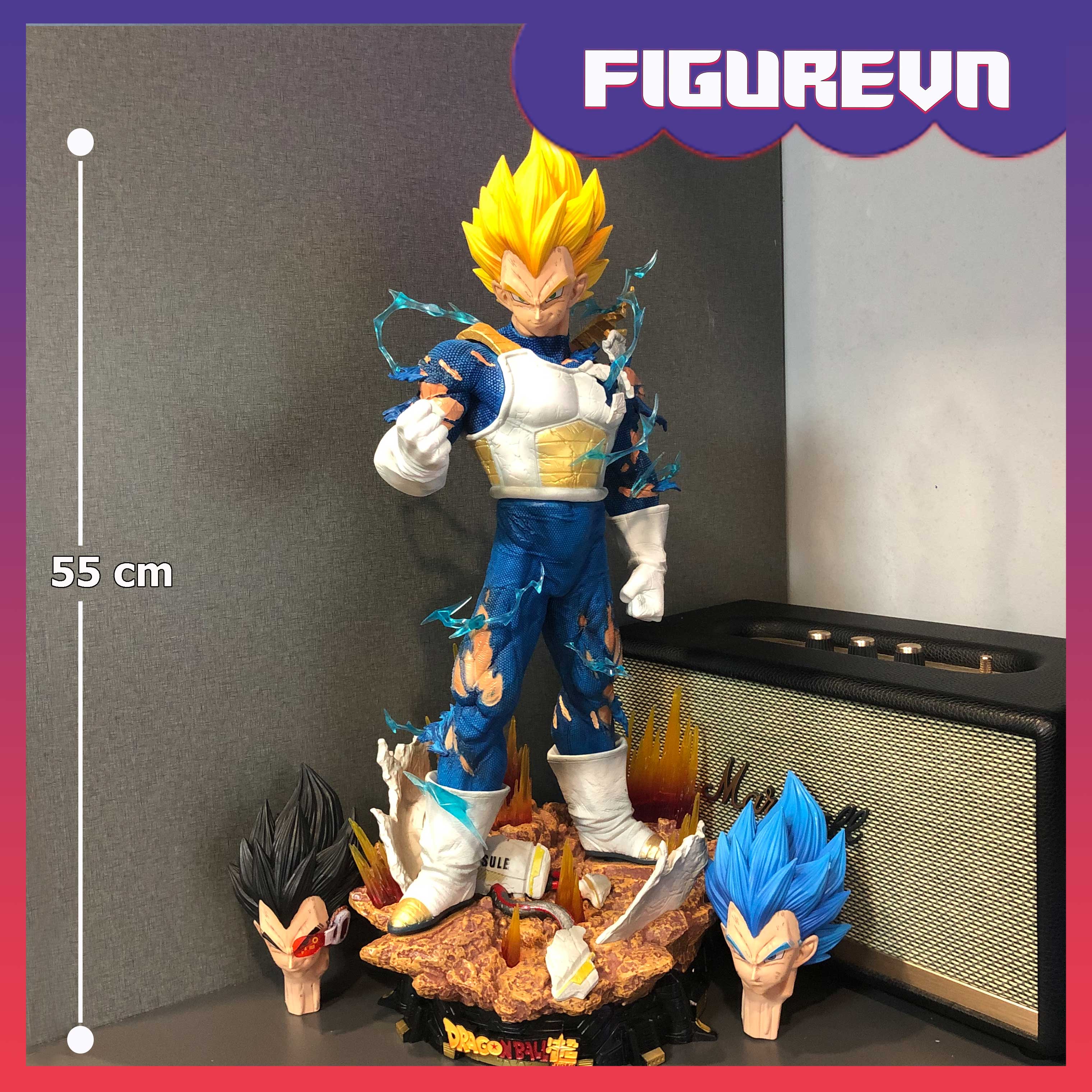Mô hình Siêu Phẩm Vegeta 3 đầu cực nét có LED 55 cm - Dragon Ball