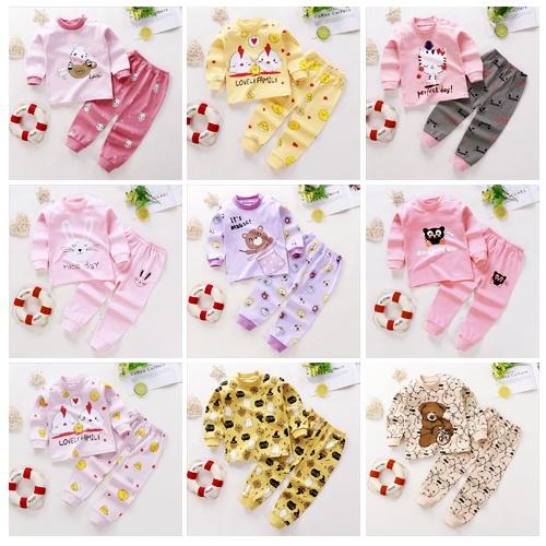 Quần áo thu đông bé gái Đồ ngủ cho bé gái Bộ quần áo thun dài tay cotton màu hồng 7 - 27kg - Me Yeu Con 1102