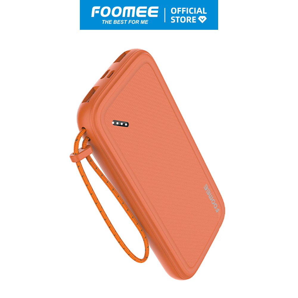 Pin sạc dự phòng 10000mAh FOOMEE AU10 - Đen/Trắng/Cam - Chất Liệu Chống Cháy Sạc An Toàn 2 Thiết Bị Cùng Lúc - Hàng chính hãng