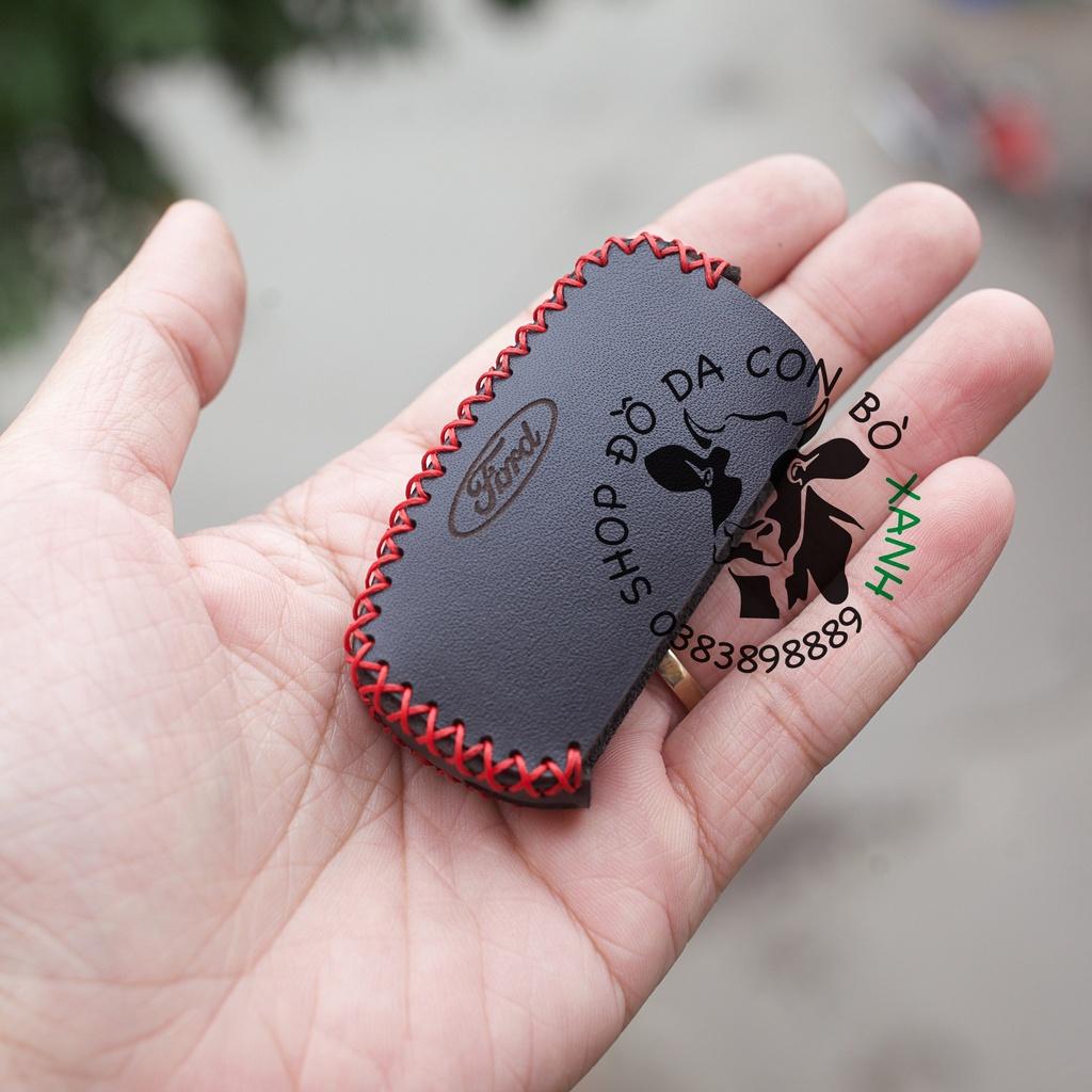 Bao da dành cho chìa khoá Ford Ecosport, Fiesta, Focus, Mondeo chìa Gập handmade da thật 001