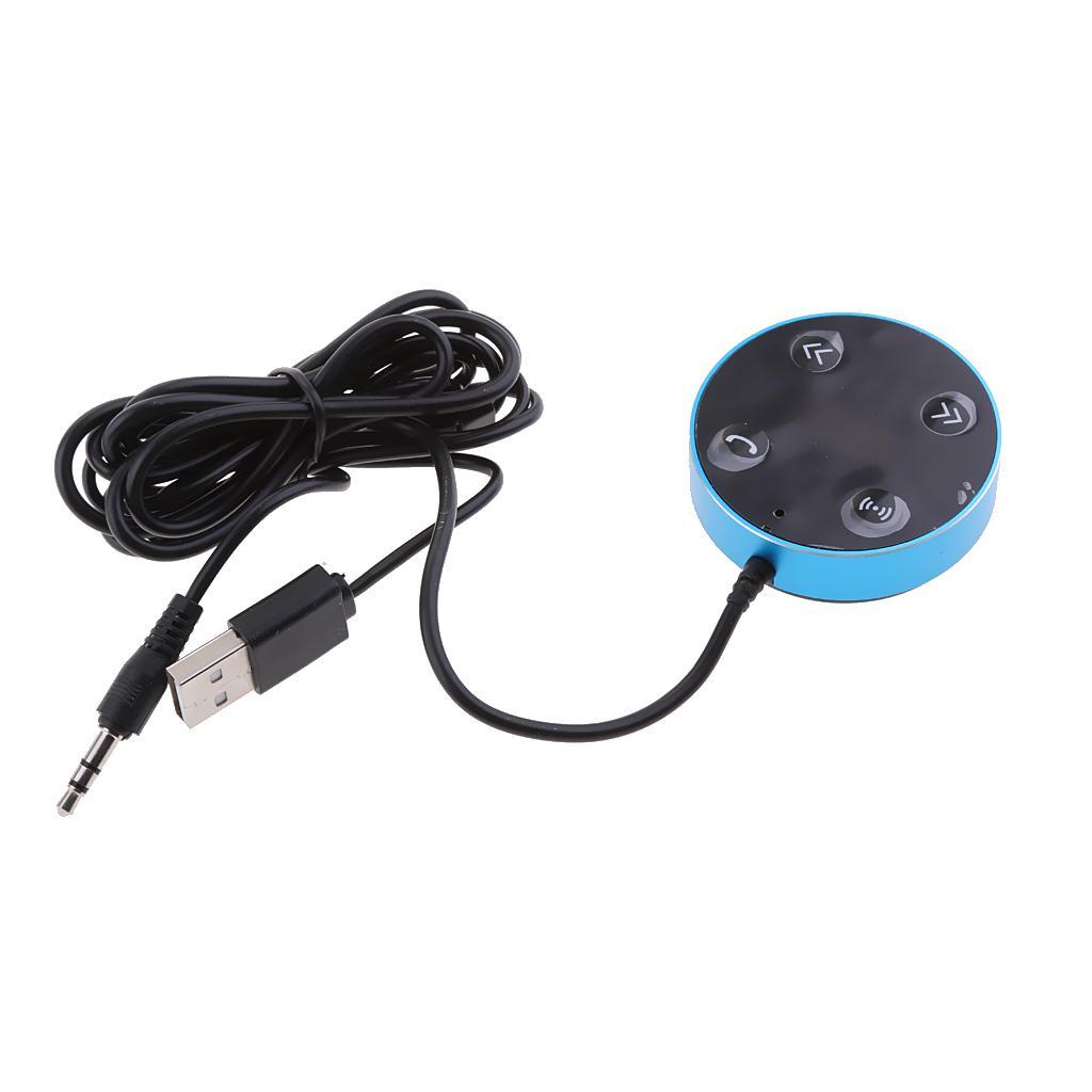 Bluetooth 3.0 Music Receiver 3.5mm Adapter Handsfree Car AUX Speaker Blue