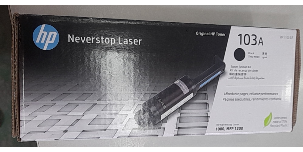 Mực in Laser HP 103A Black Neverstop Toner Reload Kit Đen (Máy in đa chức năng HP Neverstop Laser MFP 1200A/1200W/HP Neverstop Laser 1000A/1000W/HP Laser NS 1020/1020W/1020C/HP Laser NS MFP 1005/1005W/W1103A) - Hàng CHính Hãng