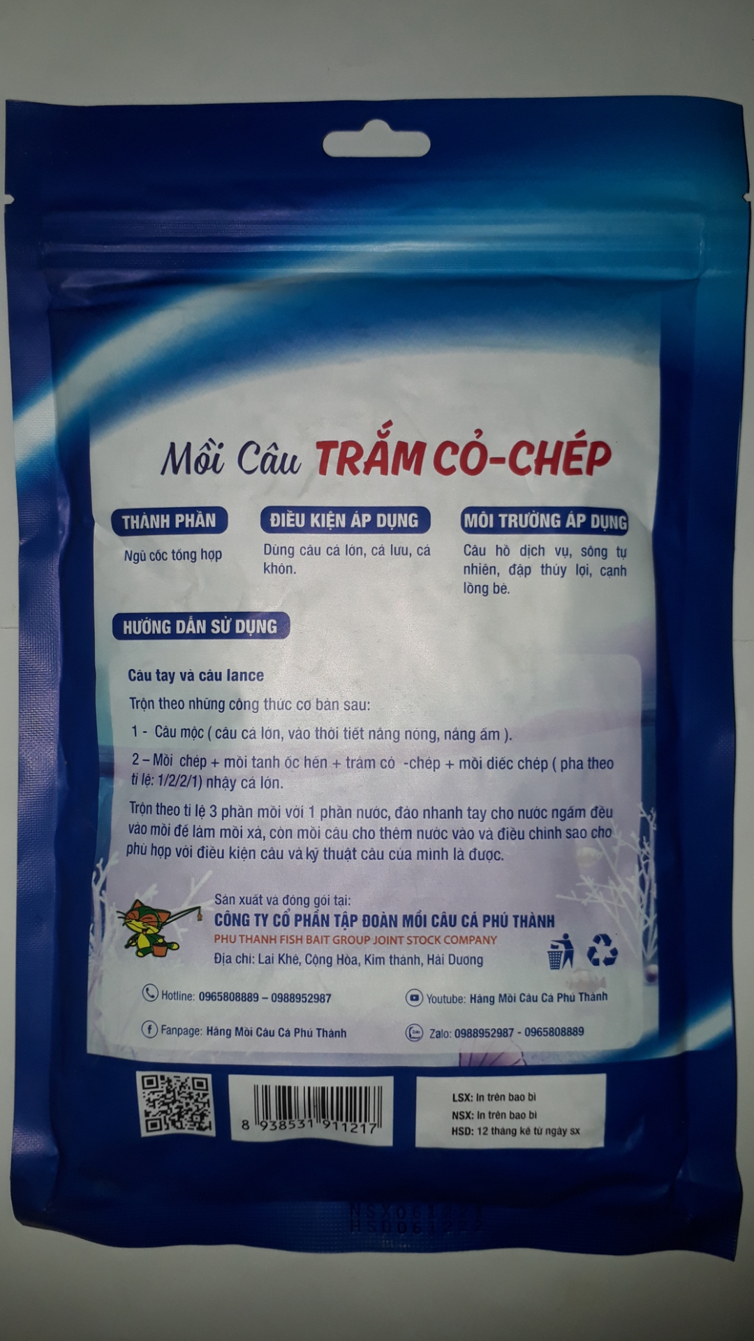 Mồi Câu Cá TRẮM CỎ-CHÉP và Tinh Mùi Trắm_Trôi_ Chép, Bộ Đôi Kết Hợp Hoàn Hảo của Hãng Phú Thành