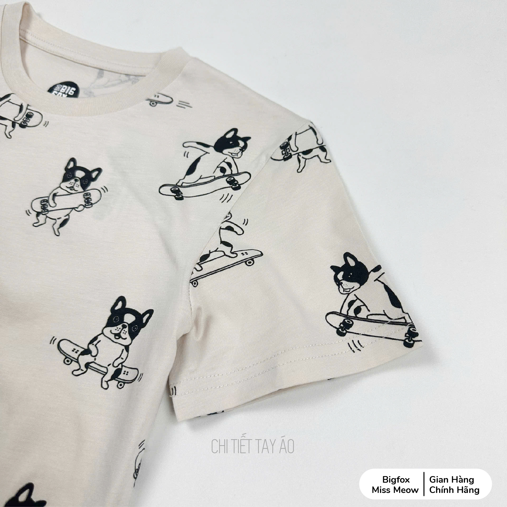 Bộ cộc tay mùa hè cho bé trai Bigfox Miss Meow chất cotton size đại 3,7,9,11 tuổi 30kg 40kg
