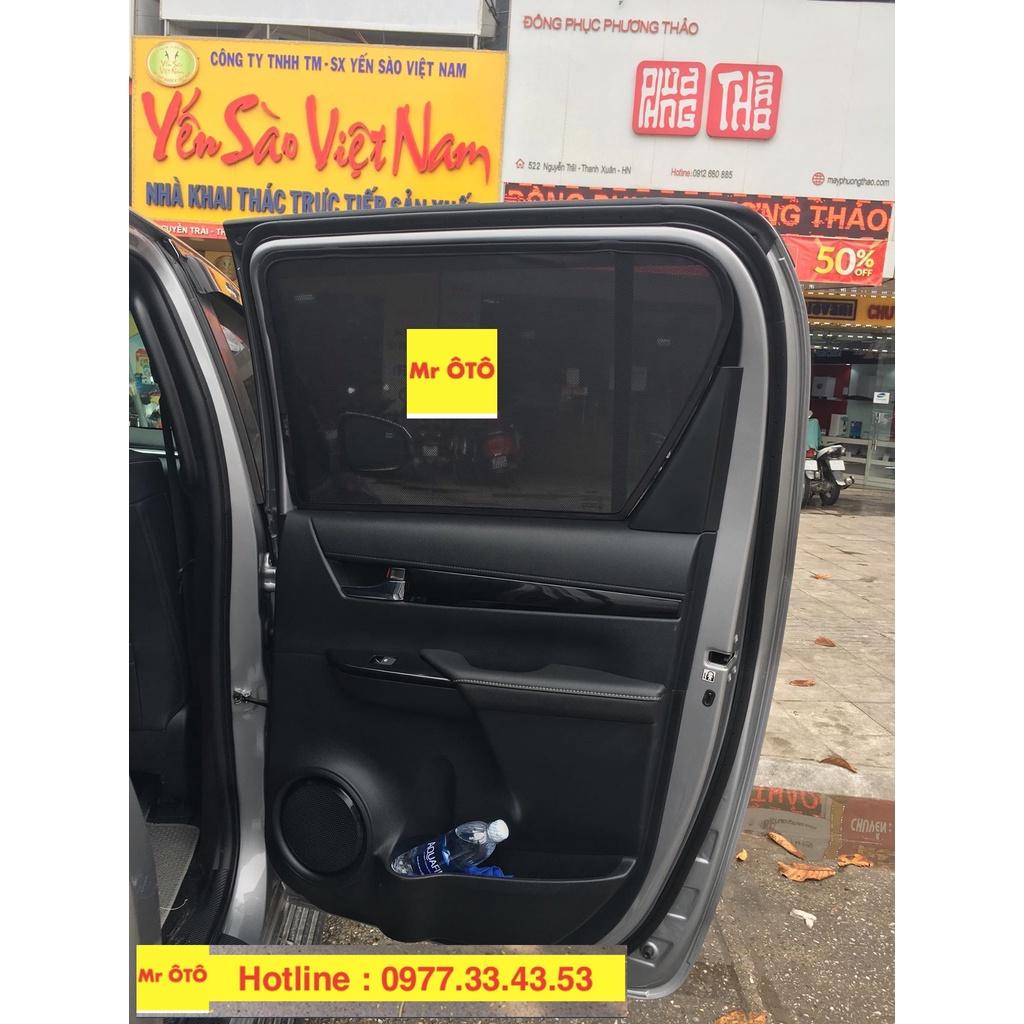 Rèm Che Nắng Xe Toyota Hilux 2019-2021 Hàng Loại 1. Cam Kết Vải Dày Dặn, Chuẩn Khít Theo Xe