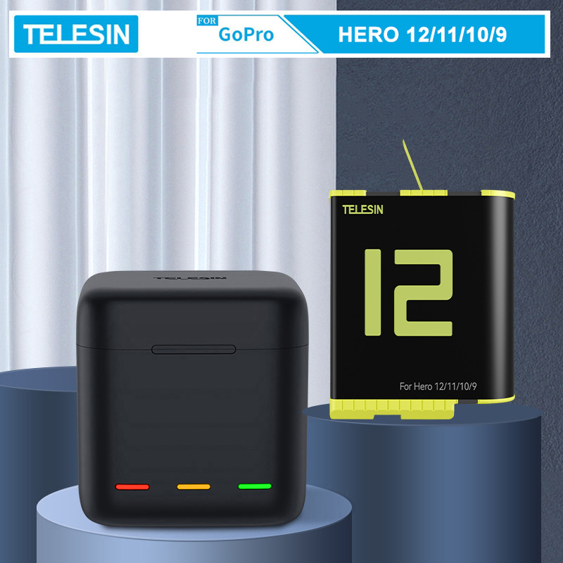 Pin TELESIN mẫu mới MÀU VÀNG dùng cho camera hành động GOPRO HERO 9/10/11/12