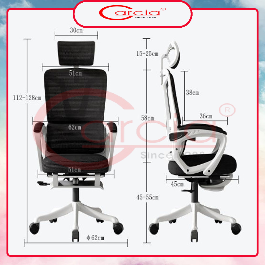 Ghế xoay văn phòng - gaming thiết kế hiện đại nghiêng góc 150 độ mẫu mới 2022 - Hàng chính hãng