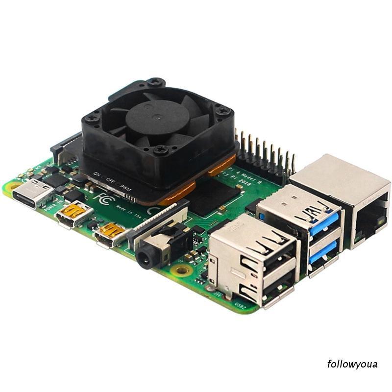 Quạt tản nhiệt có đế đồng nguyên chất điều chỉnh được cho Raspberry Pi 4 Mini PWN RPi 4B/3B+3B