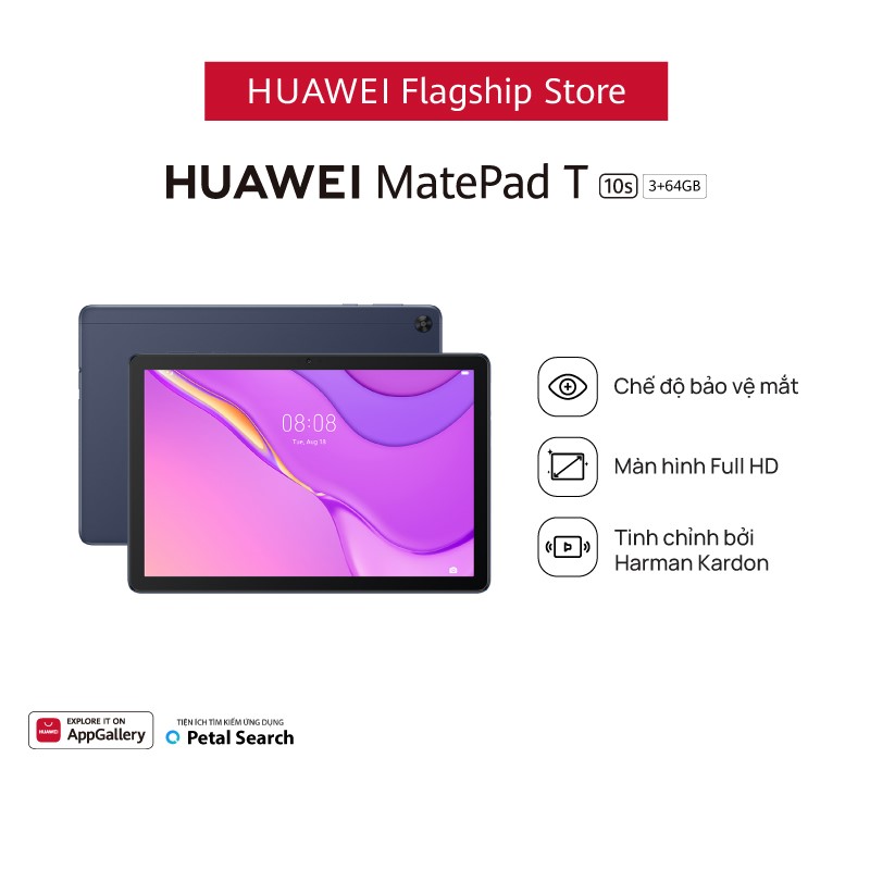 Máy Tính Bảng Huawei Matepad T10s | Màn Hình Full HD | Chế Độ Bảo Vệ Mắt | Tinh Chỉnh Bởi Harman Kardon | Hàng Chính Hãng