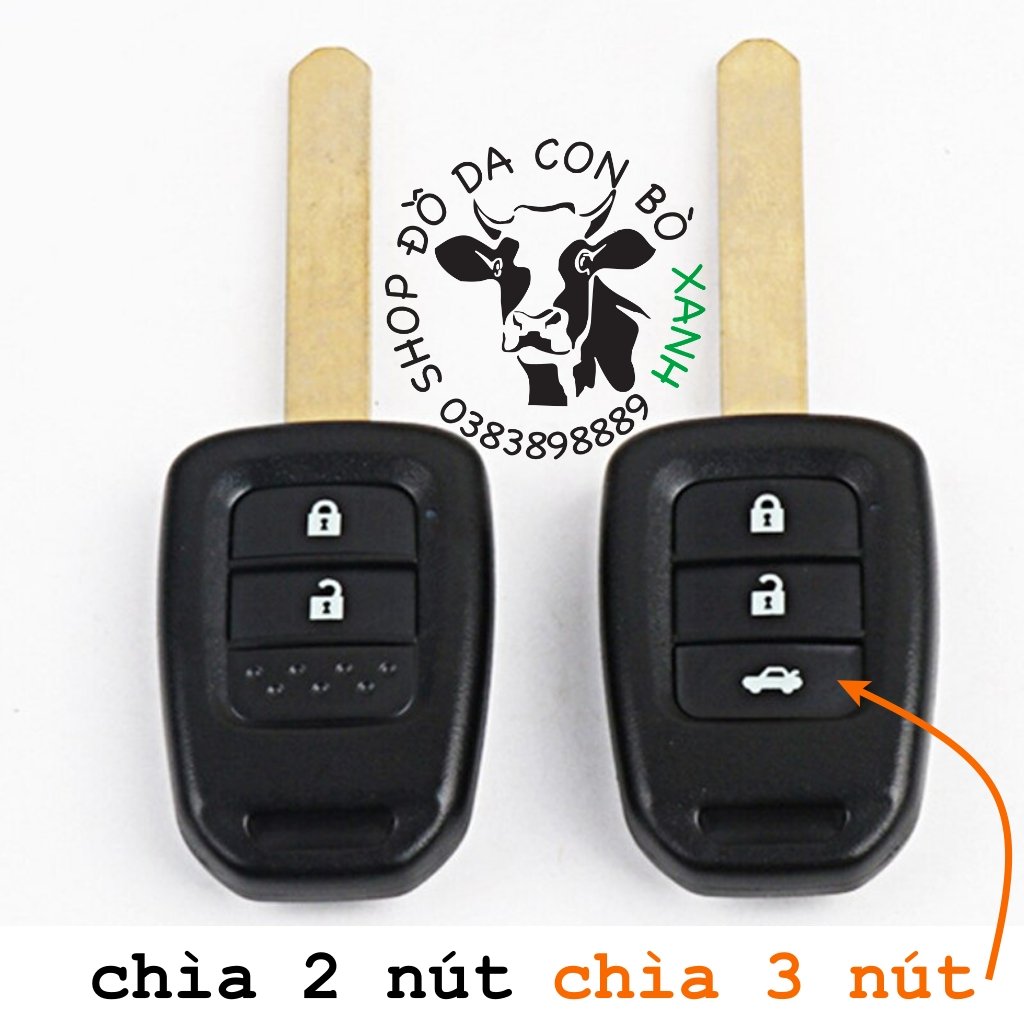 Bao da chìa khoá dành cho Honda Brio, City 2014-2018 loại cơ handmade da thật 002