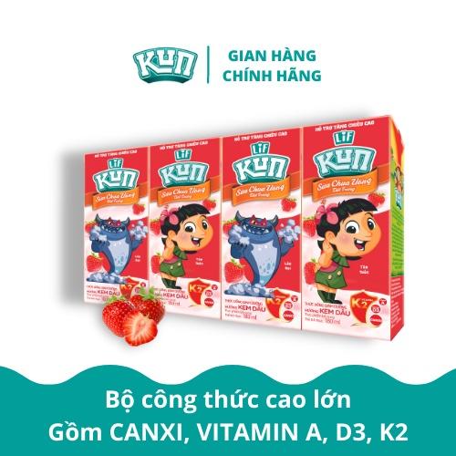 Kun sữa chua uống kem dâu thùng 48 hộp x 180ml