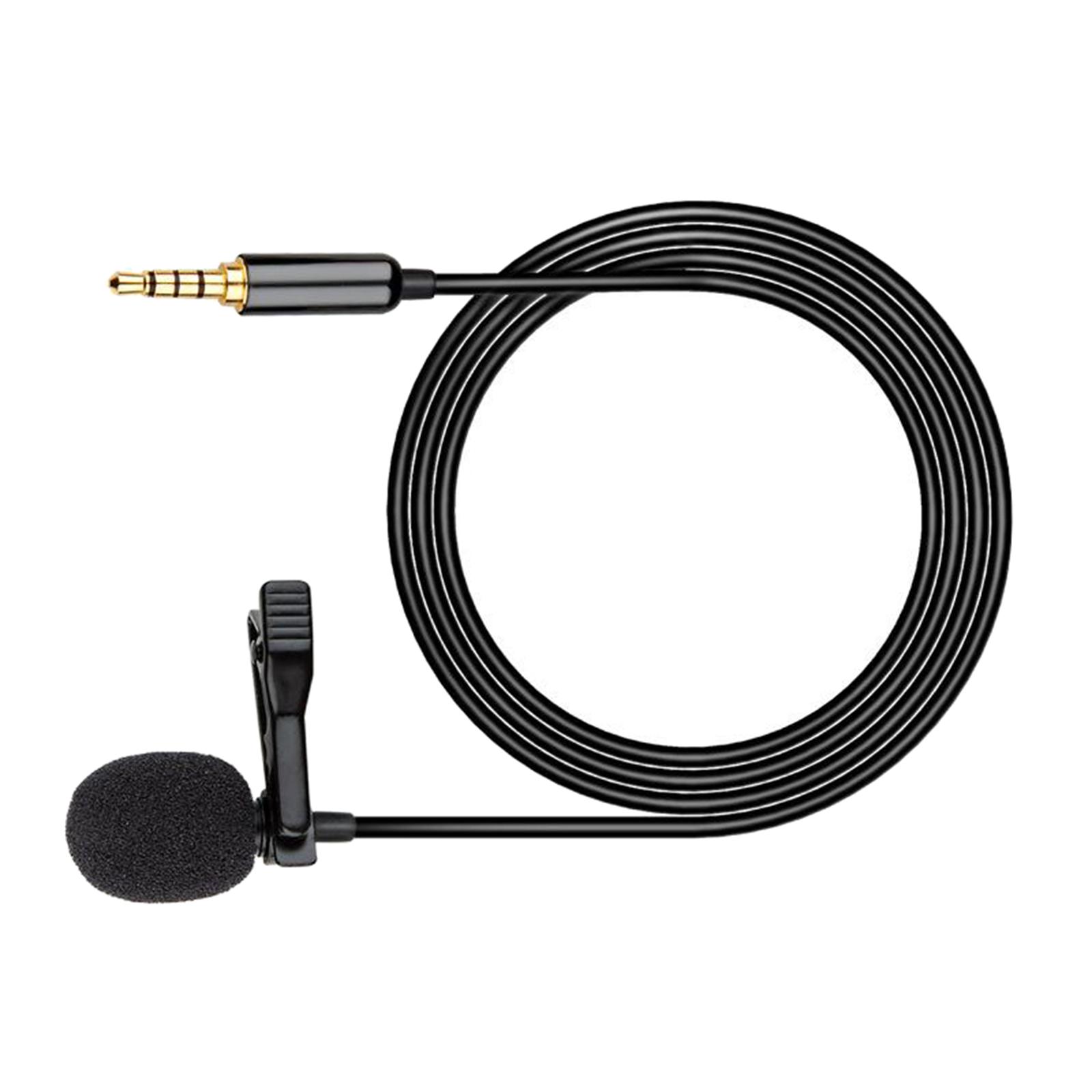 Neck Lapel Microphone 3.5mm Condenser Noise Canceling Lavalier Microphone