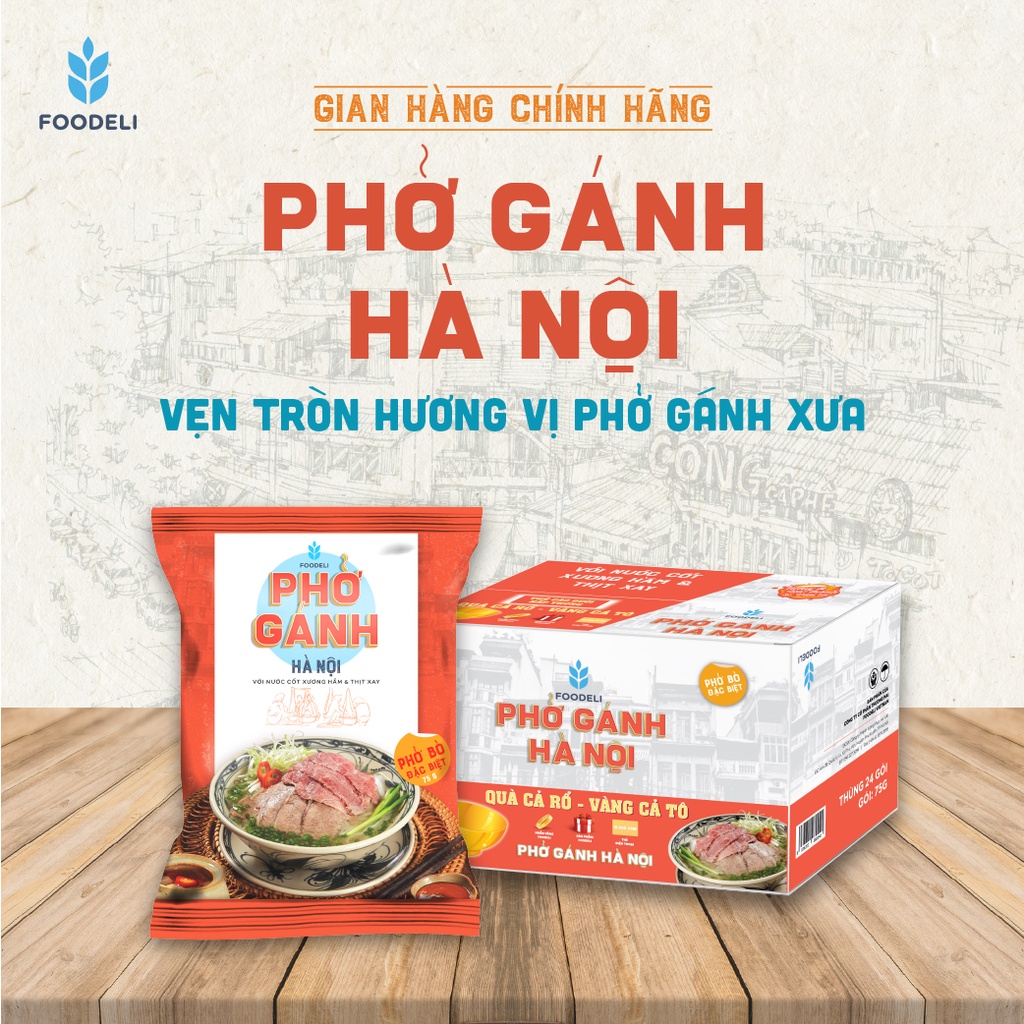 Phở Gánh Hà Nội ăn liền - Phở Bò Đặc Biệt (Thùng 24x75Gr)