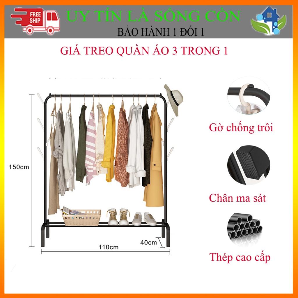 GIÁ TREO QUẦN ÁO MẪU MỚI 3TRONG 1 ĐỂ GIÀY CÓ MẪU TREO MŨ, GIÀN PHƠI QUẦN ÁO GẤP GỌN PIHOUSE