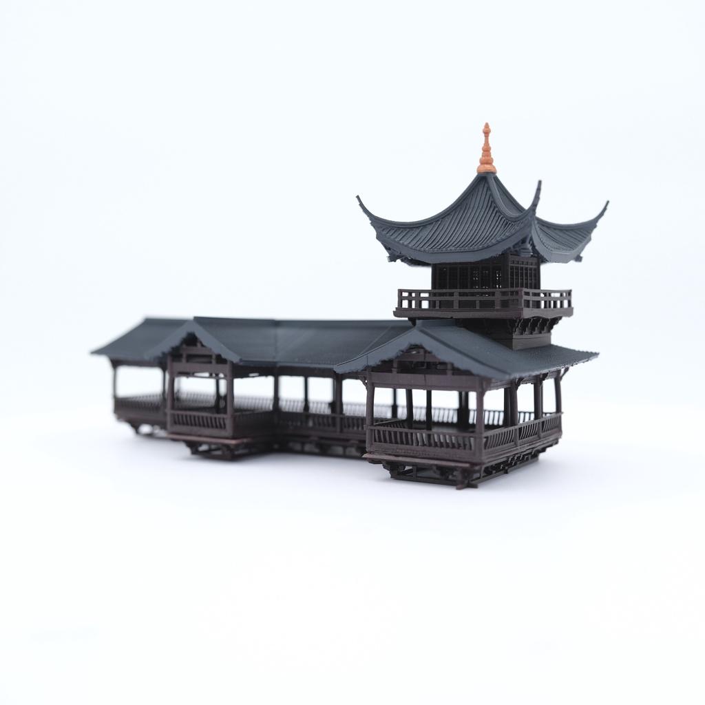 Mô hình tiểu cảnh HÀNH LANG GÁC MÁI - bán cạn - bể cá - hòn non bộ - terrarium - tinh xảo - chất lượng cao
