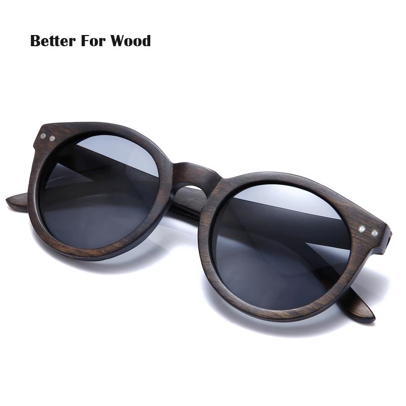 Bán Chạy Nhất Mùa Hè Unisex Cateye Vintage Tròn Gỗ Kính Mát Nữ Ống Kính Phân Cực GỖ Kính Chống Nắng Cho Miễn Phí Vận Chuyển