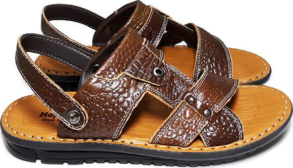 Giày Sandal Quai Ngang Da Bò Thật Happyshoes Cao Cấp HP02