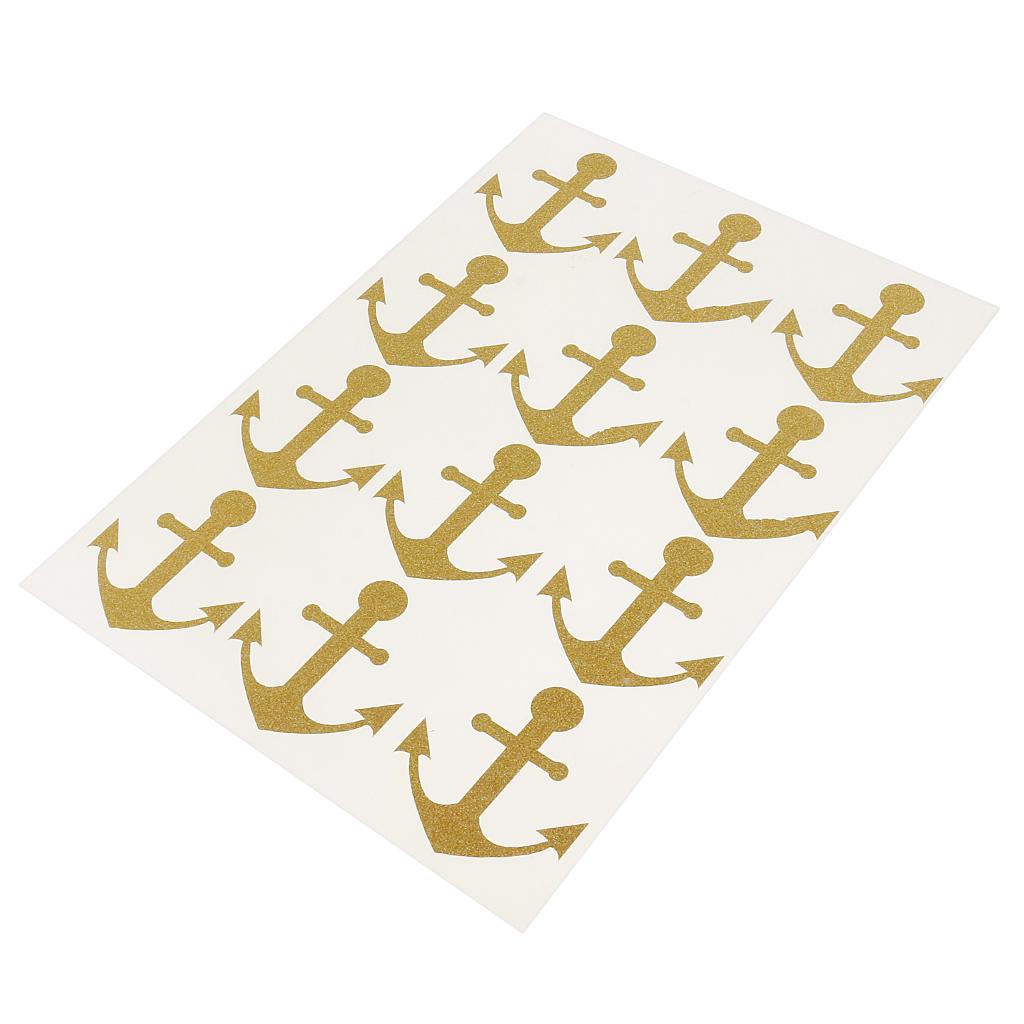 Anchor Wall Decal Removable Sticker Home Room Nursery Xmas DIY Decoration Gold