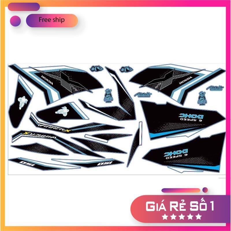 Tem rời dành cho xe Winner X xanh đen Tem rời dành cho xe