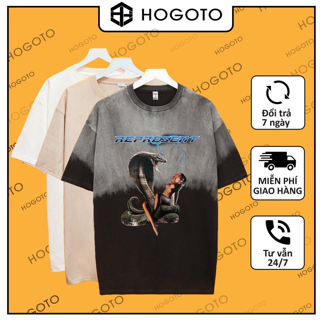 Áo thun tay lỡ Người Rắn Hogoto shop , Áo thun unisex nam nữ from rộng oversize chất liệu cotton