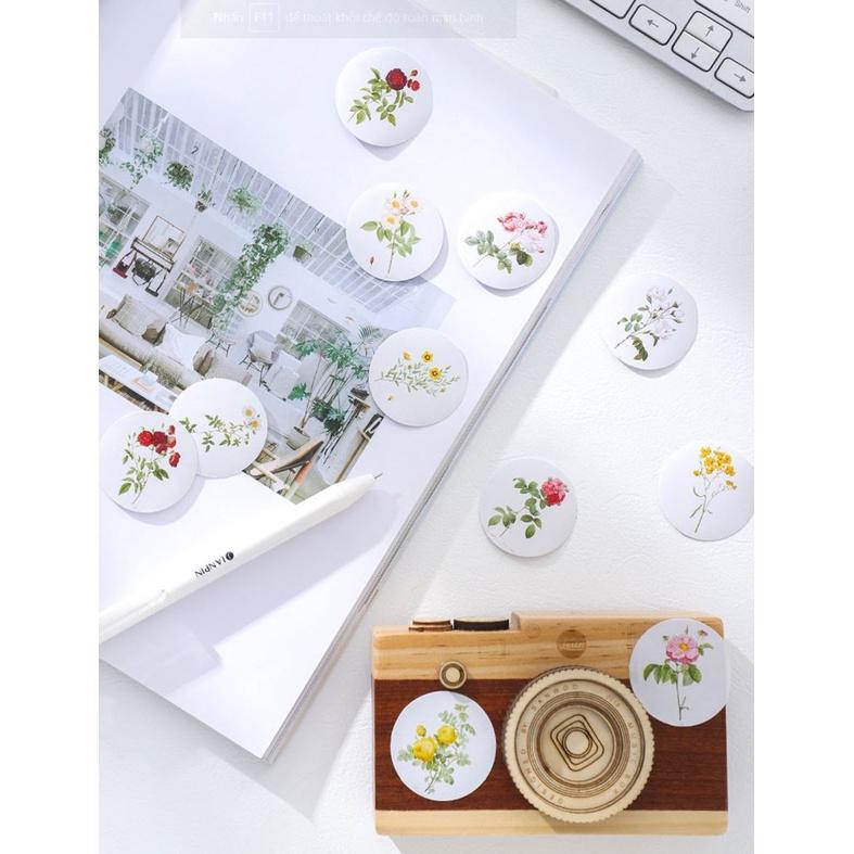 Bộ 46 Sticker Hàn Quốc Hoa Lá trang trí E33