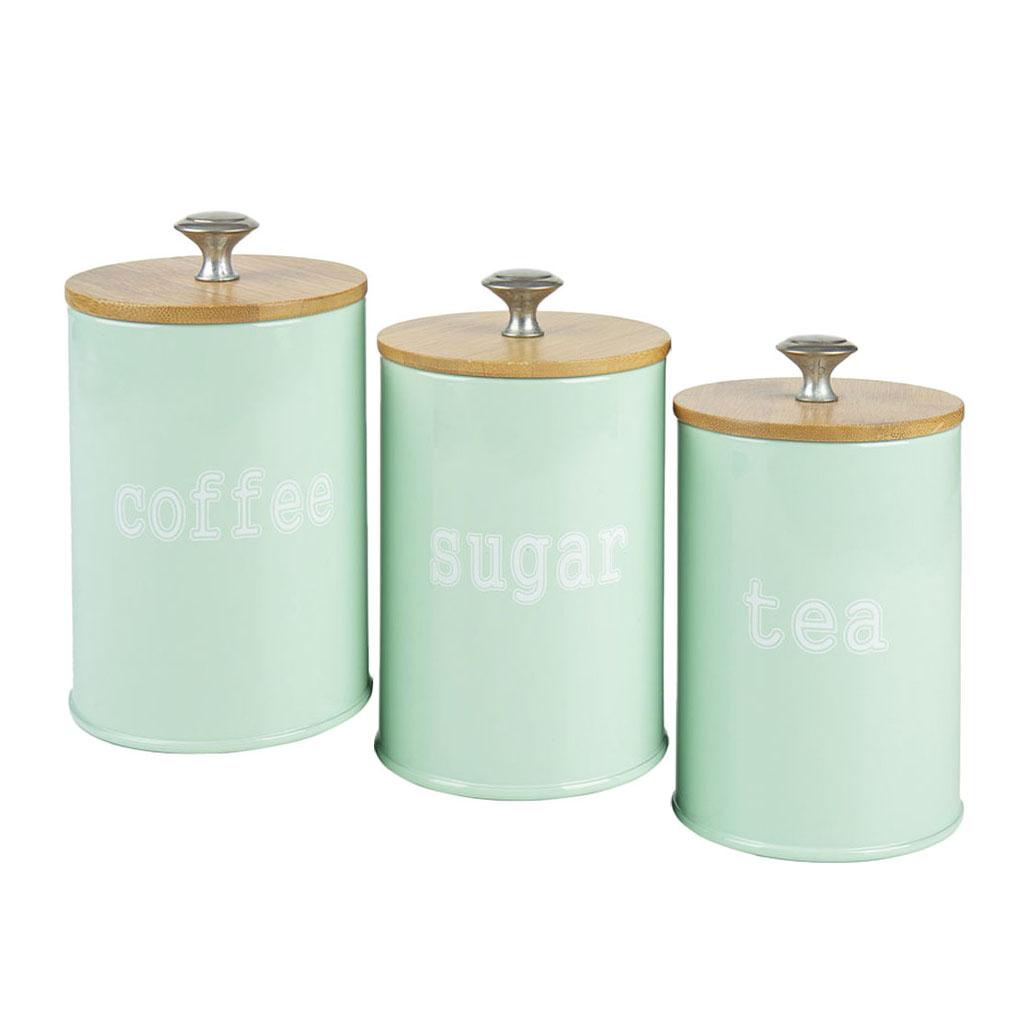 Bếp Kim Loại Gia Vị Canister Salt Sugar Pepper Pepper Jar