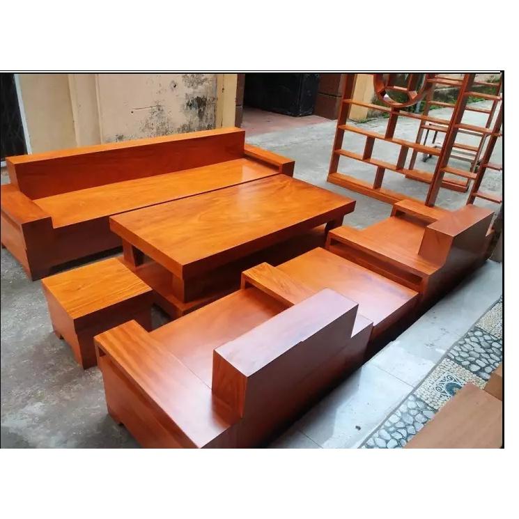 Bàn ghế Phòng Khách gỗ Sồi Nga bộ đối mẫu 115