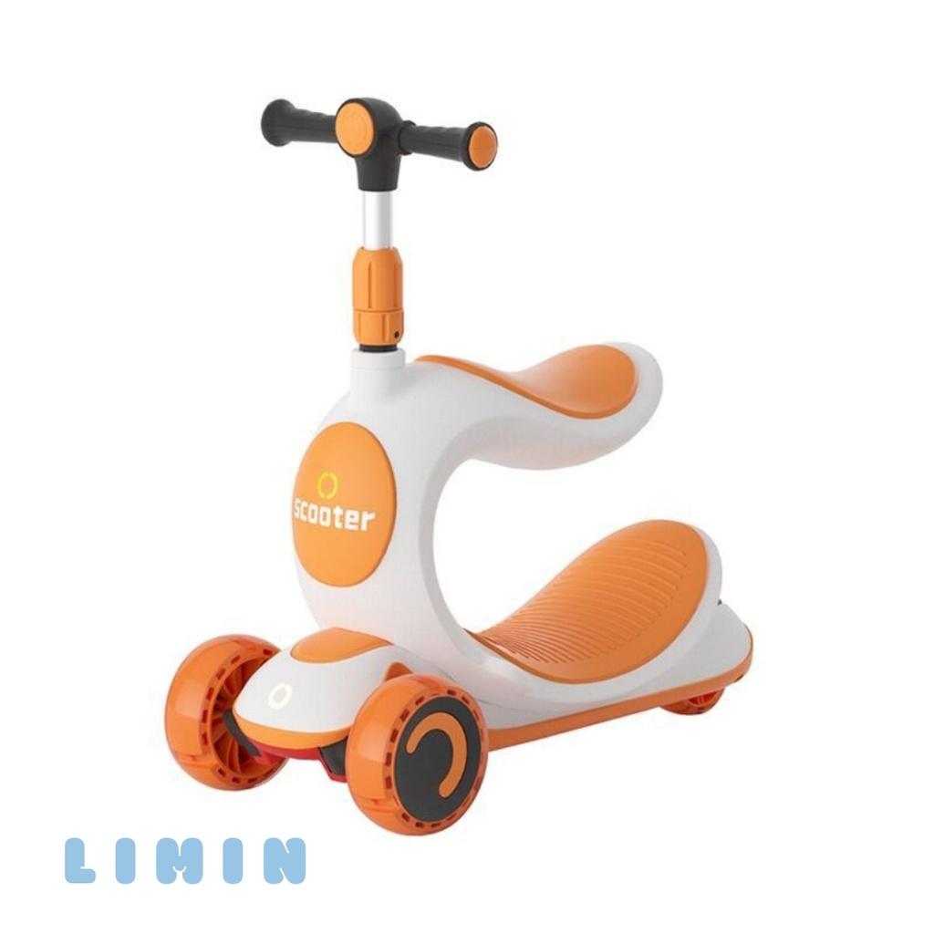 Xe trượt Scooter cho bé, 2 chức năng ngồi và trượt, 3 bánh xe to có đèn phát sáng