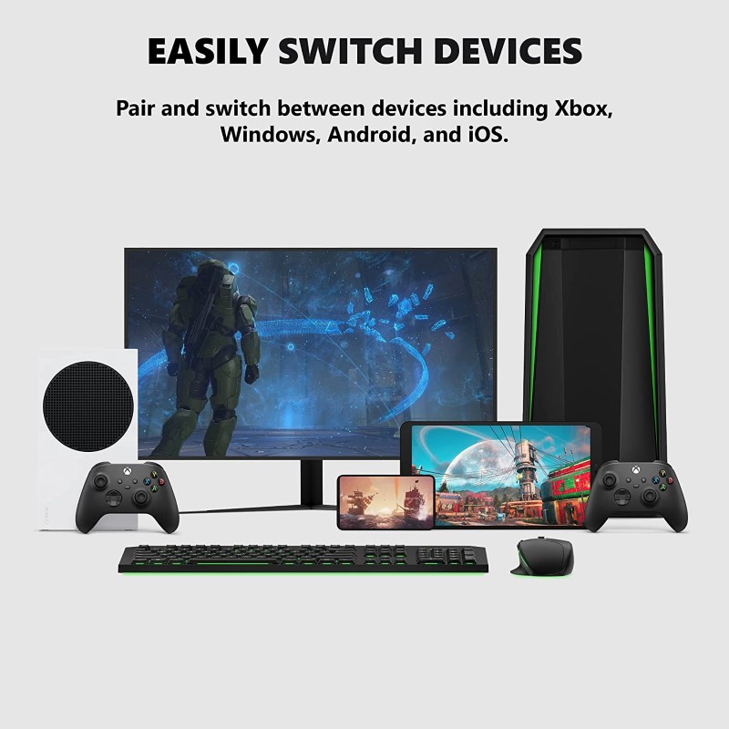 Gamepad Không dây Bluetooth Xbox One X Green - cho máy tính, laptop, smartphone, máy tính bảng, máy game