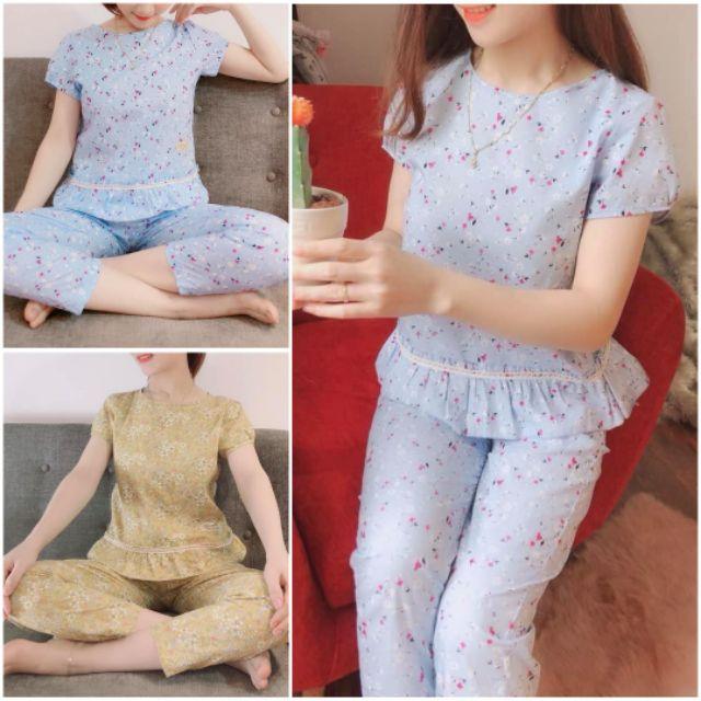 Perlum đồ bộ mặc nhà, quần áo ngủ 2 màu ảnh thật