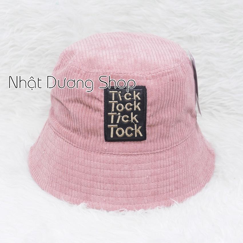 Mũ bo cụp, mũ bucket cụp nhung đũa thêu mặt da chữ vành nhỏ 6cm, phía trong may lót cao cấp phù hợp cho nam và nữ.