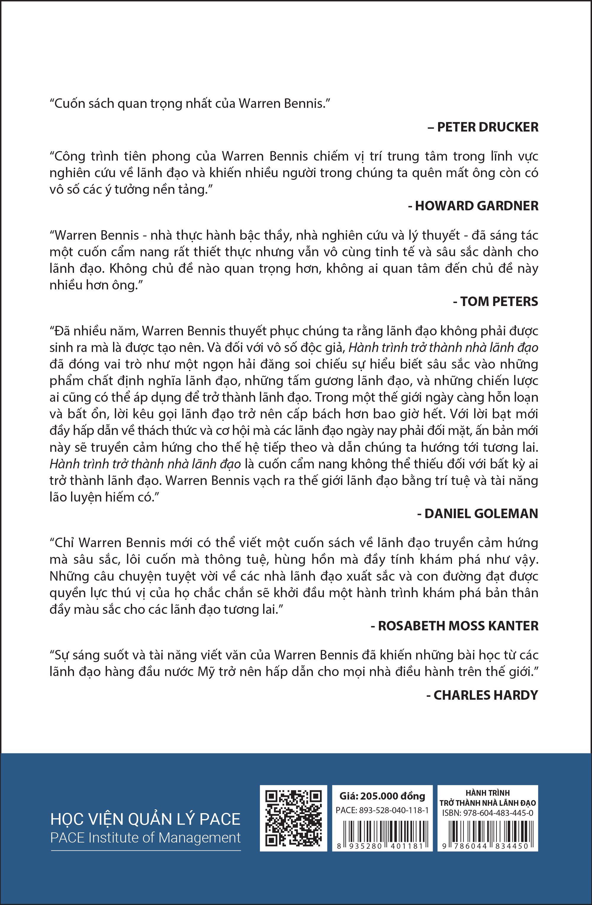 Hành Trình Trở Thành Nhà Lãnh Đạo (On Becoming a Leader) - Warren Bennis - PACE Books