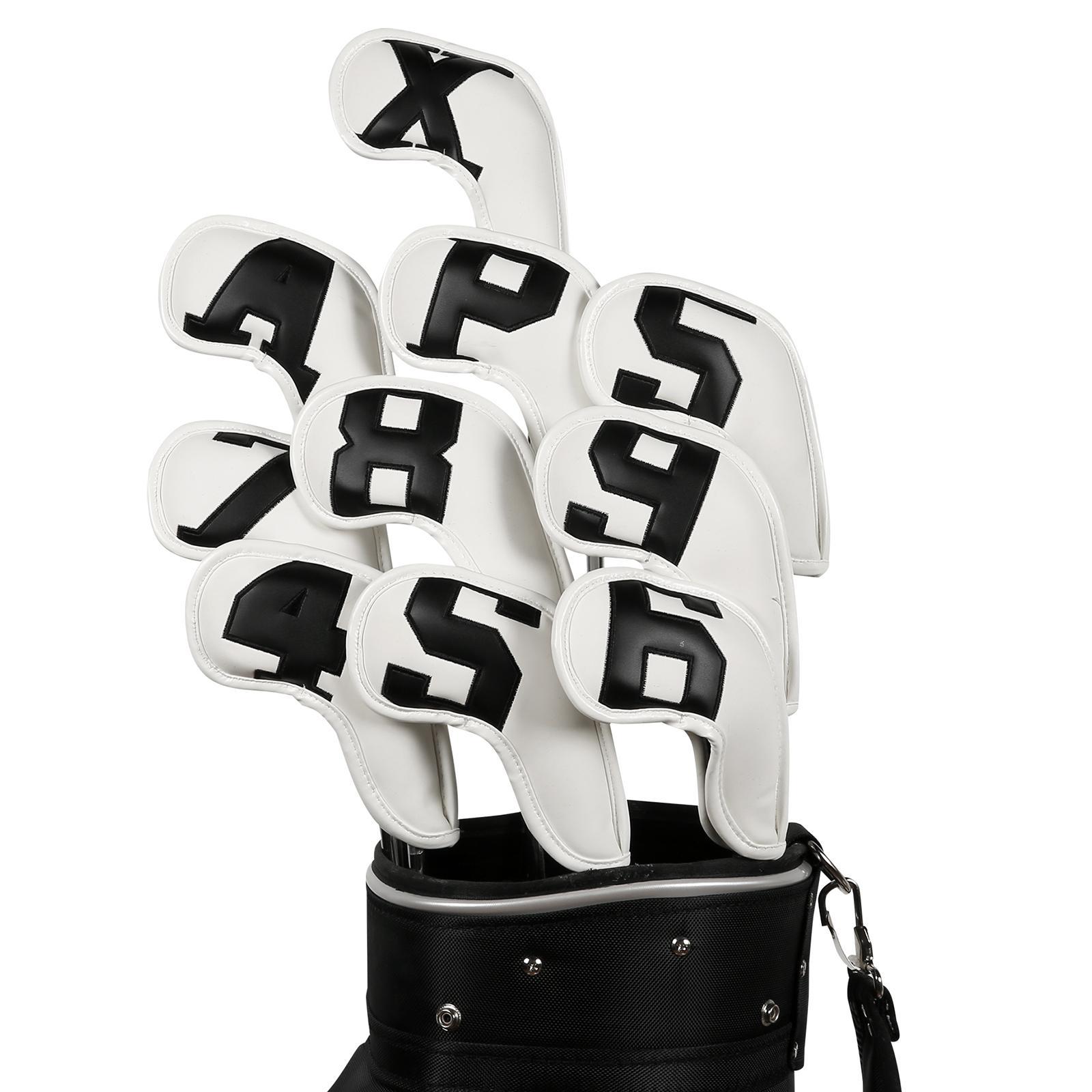 10 Pieces Golf Iron Covers Set Waterproof Golf Iron Cover Golf Training