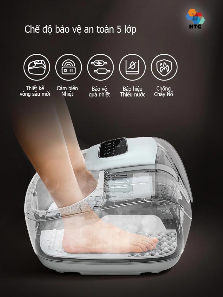 Máy xông hơi massage chân Leerkang LEK-818S massge nhiệt hồng ngoại 3 cấp, ánh sáng UV làm trắng khử trùng, có thể kết hợp sử dụng thảo dược, 4 in 1, hàng chính hãng