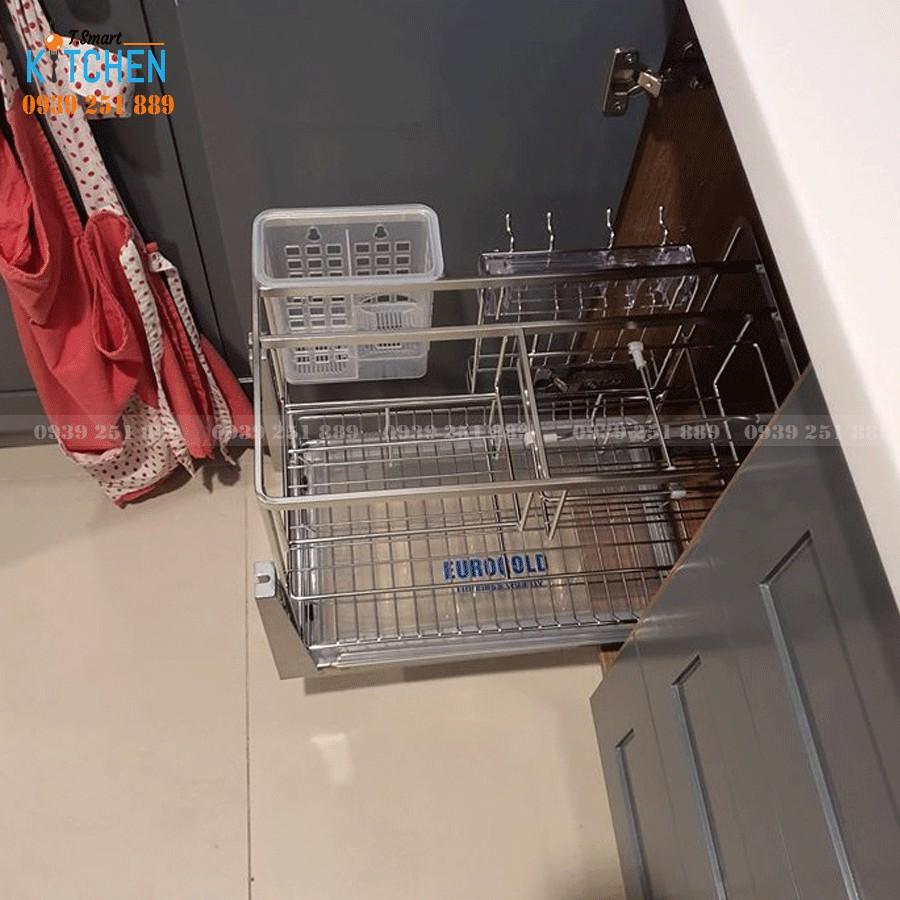 Kệ Gia Vị Inox 304 Cho Tủ Bếp Dưới Tủ 400mm