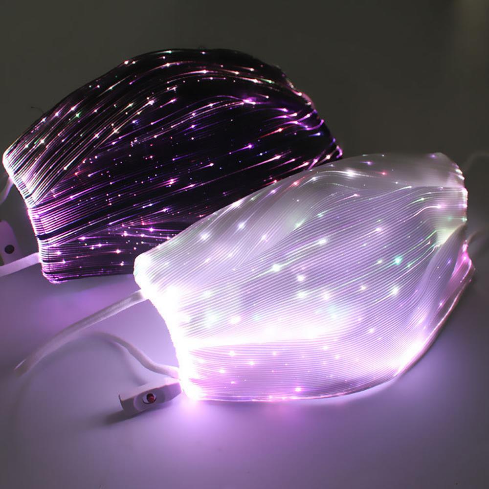 Khẩu trang phát sáng phát sáng LED 7 màu sạc USB cho bữa tiệc Giáng sinh Halloween